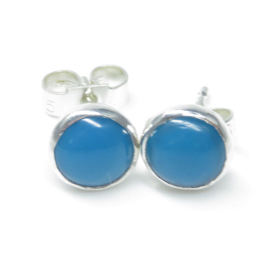 Turquoise Sterling Silver Earring, 6mm Stone