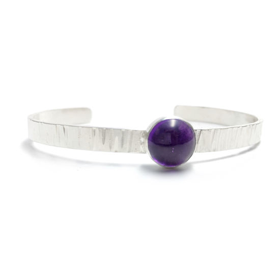 Armreif aus 925 Sterlingsilber mit 10mm Amethyst...