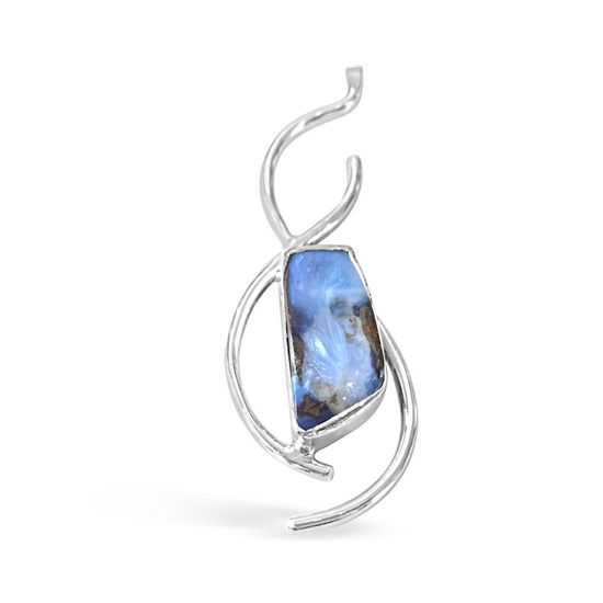 925 Silver Pendant with 22 x 10mm Australian Boulder Opal