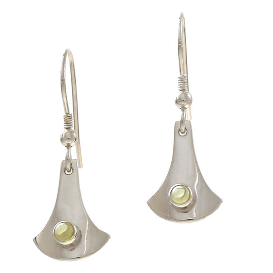 "Axe Head" Earrings with Peridots