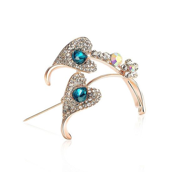 Diamante Calla Lily with Blue Crystal Teardrop