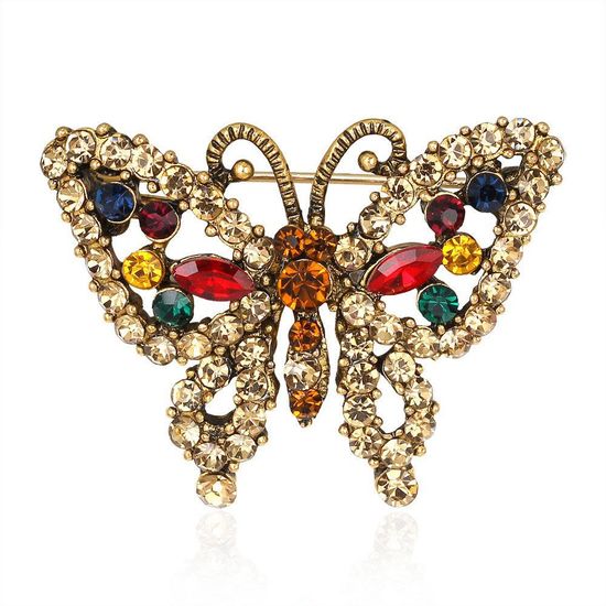 Multicoloured Crystal Diamante Butterfly, Vintage...