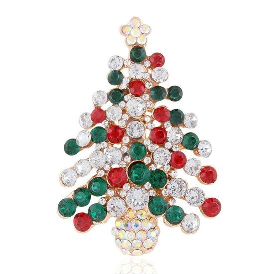 Diamante Christmas Tree Brooch