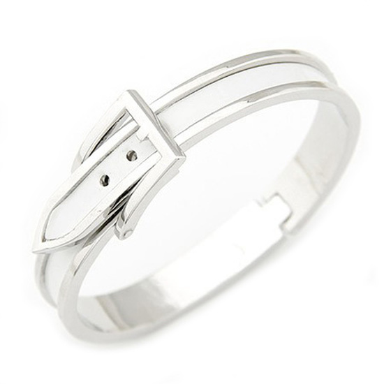 White pretty belt fastener bangle w