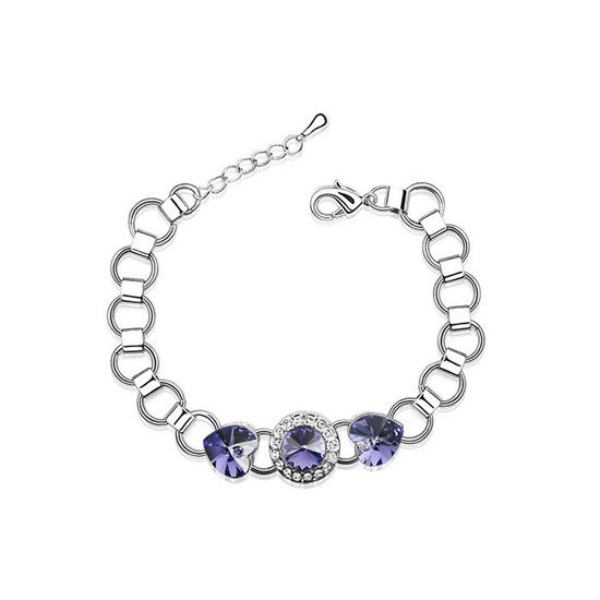 White gold-plated bracelet with Tanzanite Swarovski...