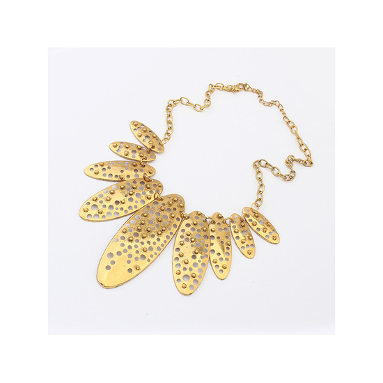 Gold-tone oval shapes necklace