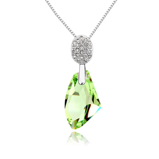 Green Swarovski Elements Crystal gold-plated diamante necklace