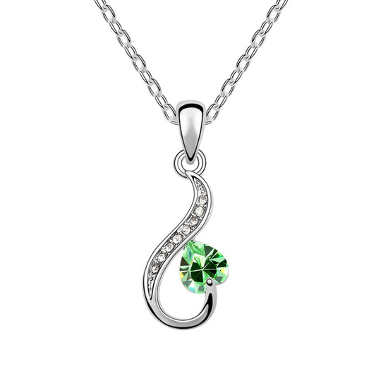 Lovely green Austrian crystal heart gold-plated...