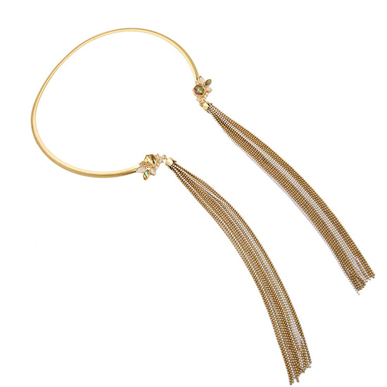 Chic gold-tone tassel necklace