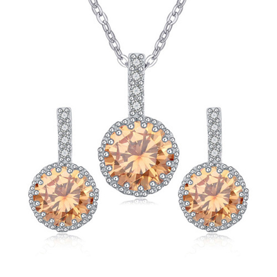Citrine colour AAA Grade zircon crystal gold-plated...