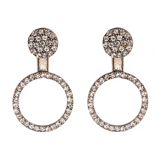 Clear Crystal Hoop Ear Jacket Earrings