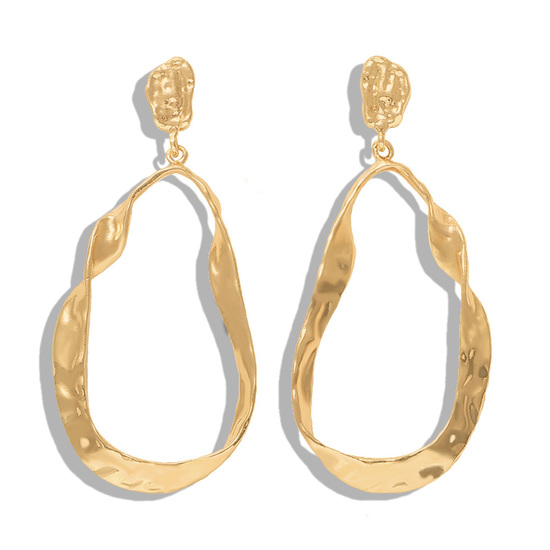 Textured Irregular Hoop Drop Earrings