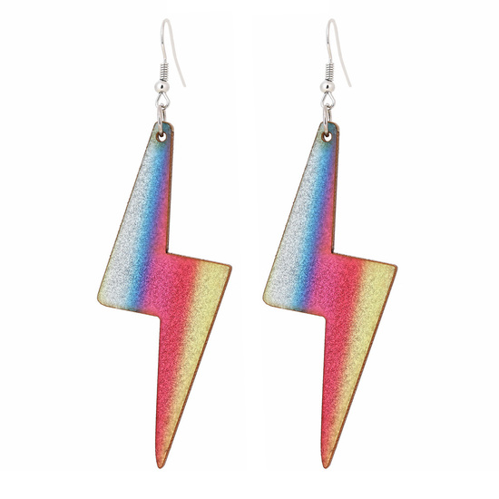 Colourful Lightning Bolt Drop Earrings