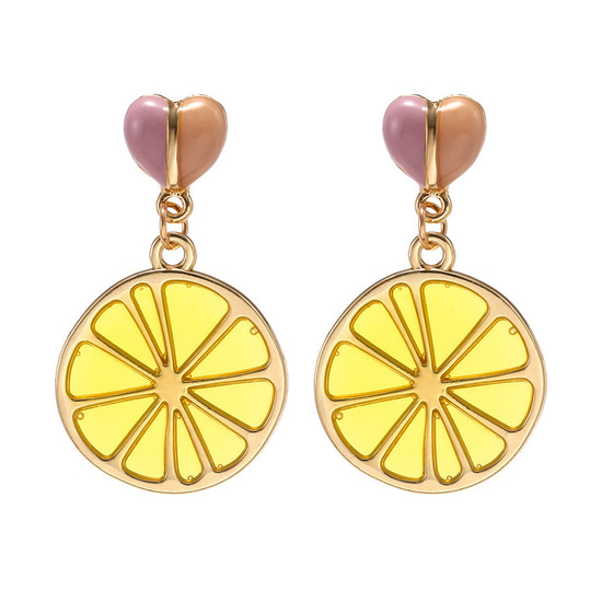 Juicy Lemon Heart Drop Earrings