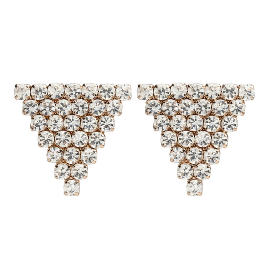 Diamante Triangle Stud Earrings