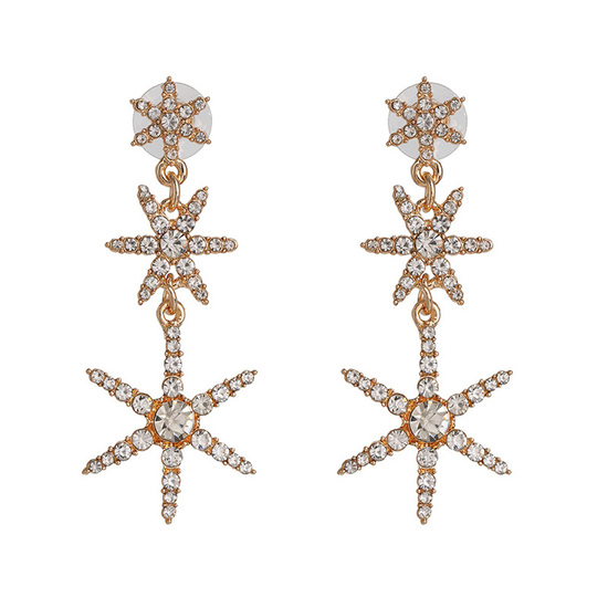Crystal Starburst Cascade Drop Earrings