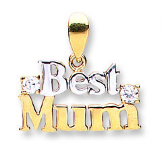 "Best Mum" 9ct White/Yellow Gold