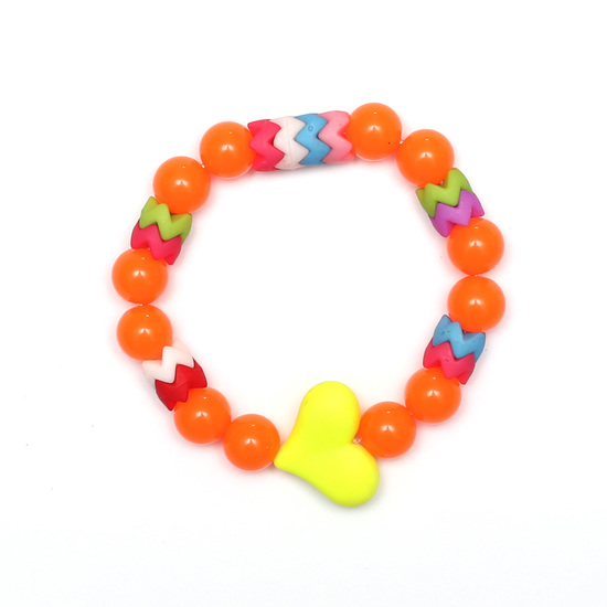 Orangefarbenes elastisches Kinderarmband aus Acryl