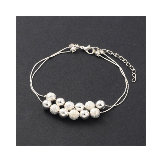 Lovely silver-tone stardust beads double strand...