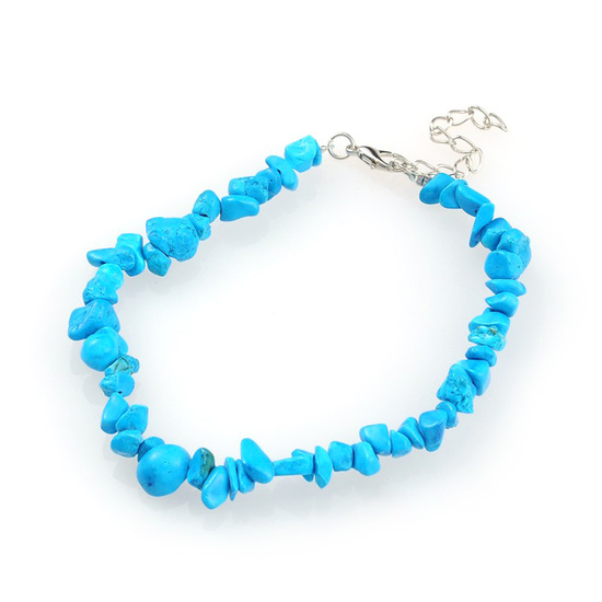 Lovely synthetic turquoise chips anklet