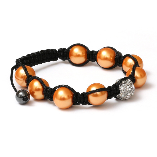 Shamballa Armband mit Strassperlen, Glasperlen...