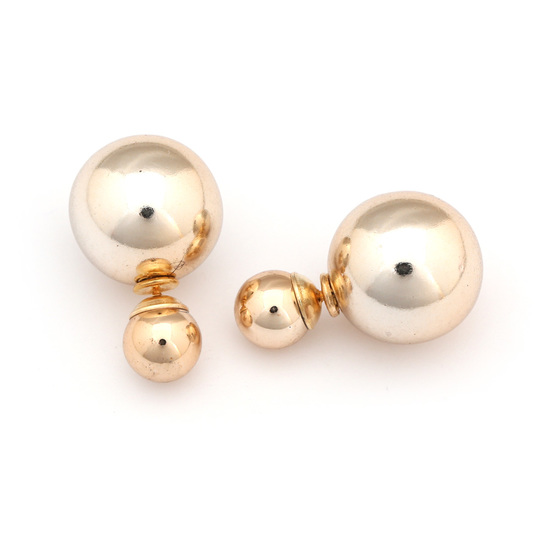 Double sided bisque UV plating resin ball ear...
