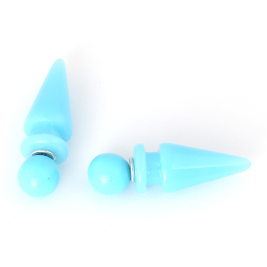 Light sky blue acrylic fake ear taper expander...
