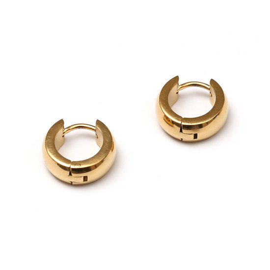 Unisex gold-plated 304 Stainless Steel huggie hoop earrings