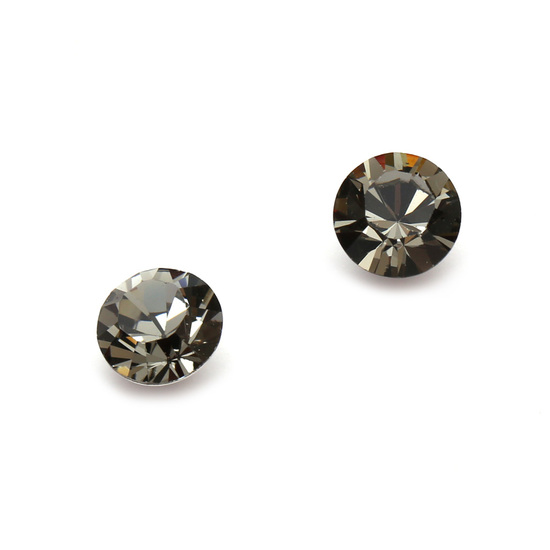 Black diamond Austrian crystal stud earrings with Sterling Silver posts and backs
