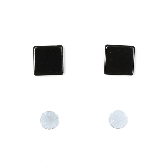 <p>Black square magnetic earrings for non-pierced ears.</p><p>Please note that these earrings are not suitable for persons with a pacemaker and childr