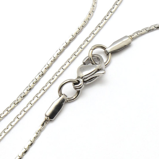 Unique Unisex 304 Stainless Steel Beading Chain Necklace with Lobster Clasp