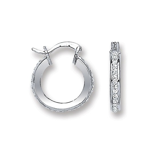 Sterling Silver Single Row CZ Earrings