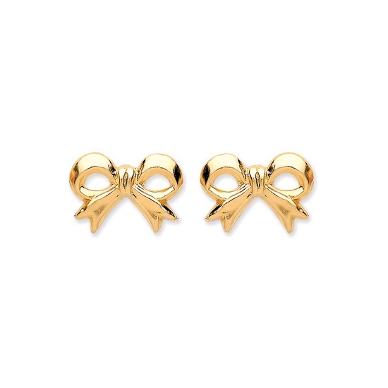 9ct Gold Bow Stud Earrings