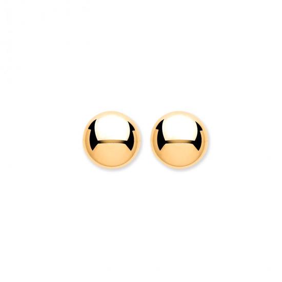 9ct Yellow Gold 6mm Bouton Ball Stud Earrings...