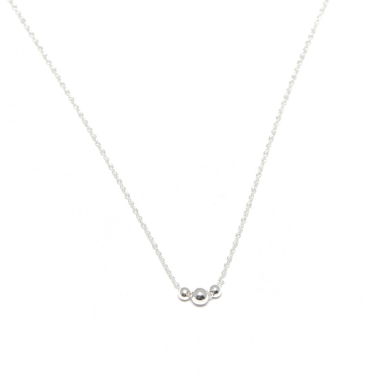 Sterling silver chain necklace with ball pendant