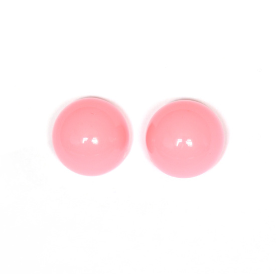 Baby pink dome stud earrings (Approx. 12 mm acr