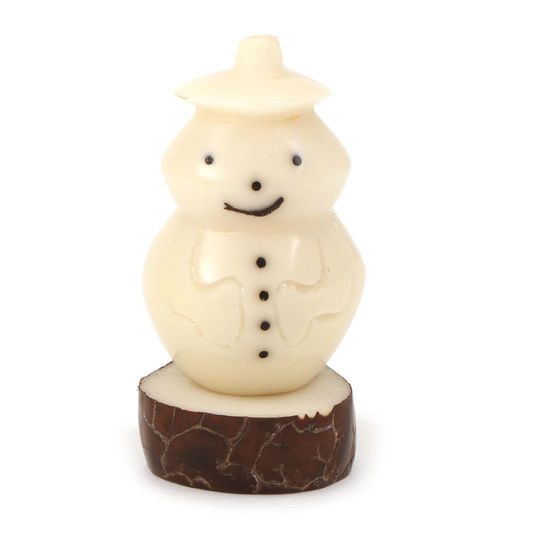 Schneemann, handgemacht aus Tagua (4 cm)